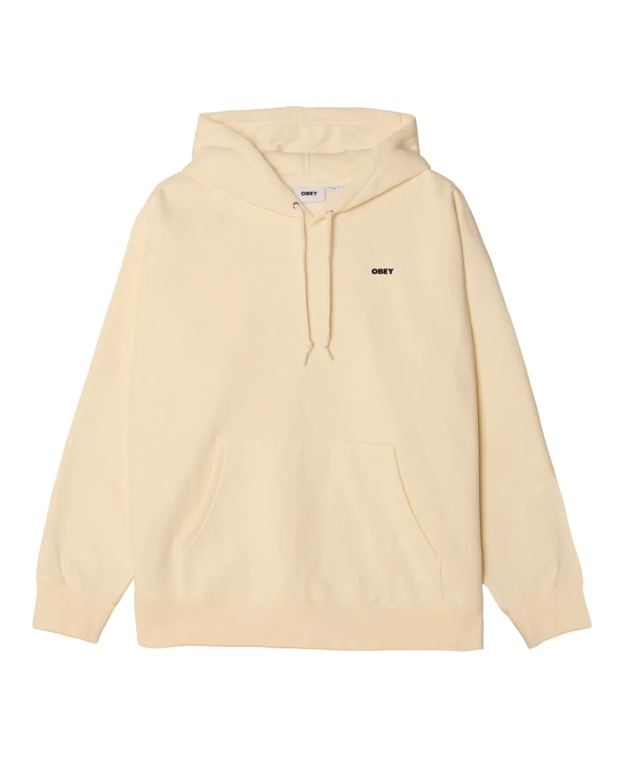 

Толстовка с капюшоном из флиса с трафаретным рисунком пламени Obey, бежевый