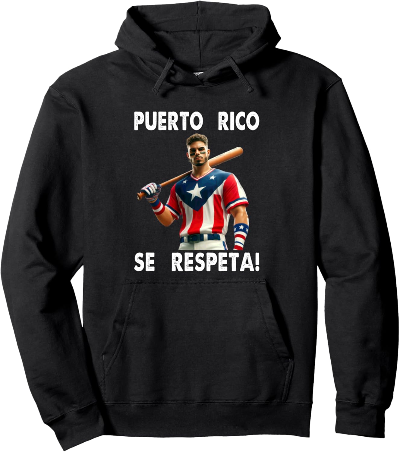 

Толстовка с бейсбольной битой и флагом Puerto Rico Se Respeta Boricua Puerto Rico Se Respeta Collection, More Here, черный
