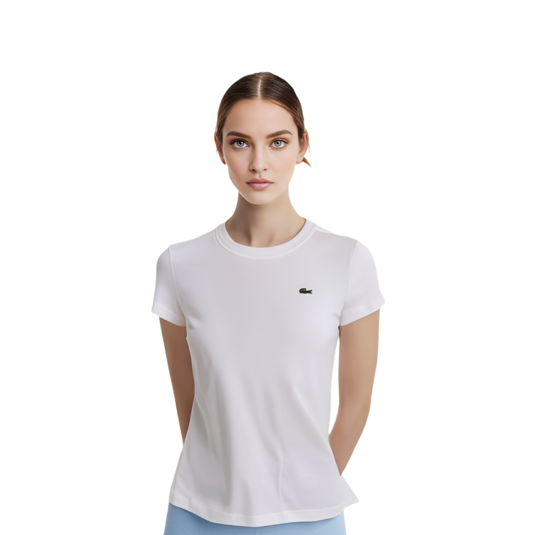 Футболка LACOSTE 70V/экрю с накладным логотипом — фото 3