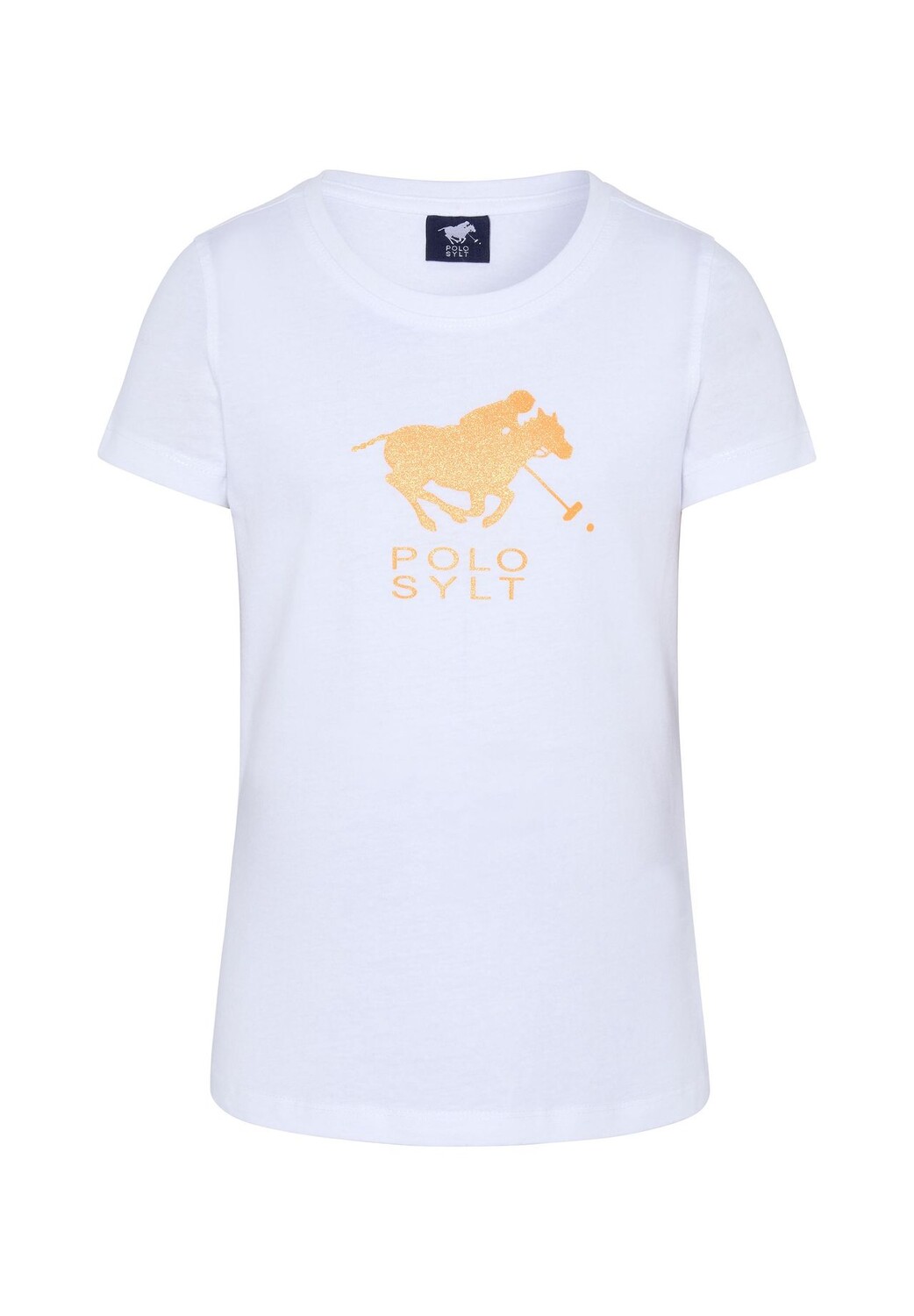 

Футболка с блестящим принтом этикеток POLO SYLT, цвет Bright White