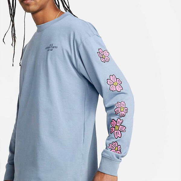 Футболка Nike ACG Long Sleeve Flower Tee 'Ashen Slate', цвет ashen slate/white — фото 2