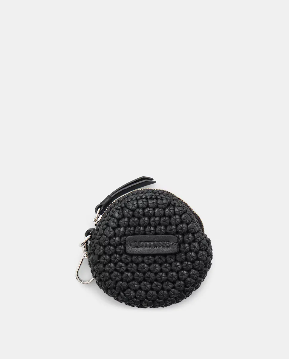 

Кошелек Noodbag круглый мужской из кожи ягненка черного цвета Lottusse