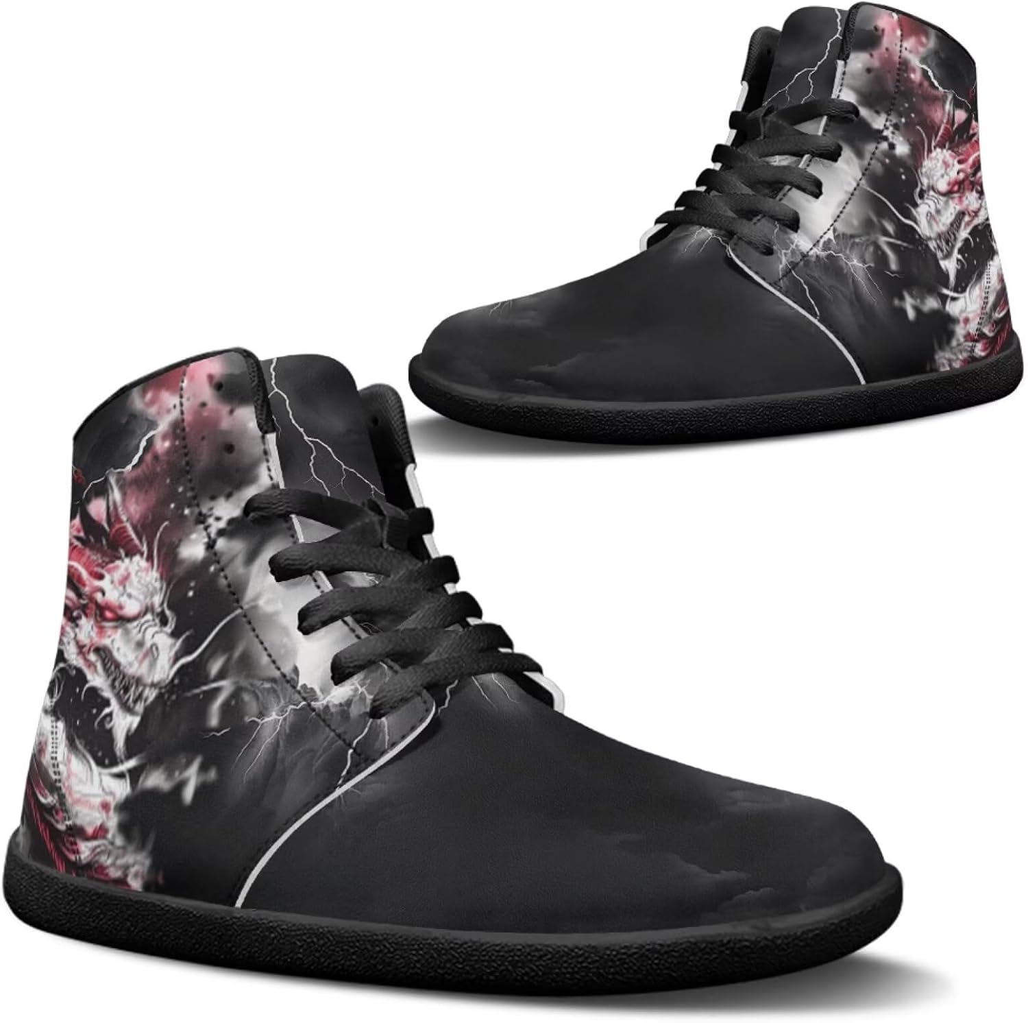 

Мужские высокие кроссовки Jeiento с широким размером, рисунок дракона, обувь-босоножки, повседневная обувь для прогулок, Dragon Lightning