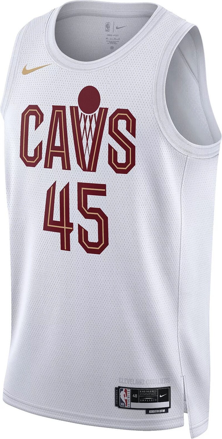 Мужская белая майка Nike Cleveland Cavaliers Donovan Mitchell #45 Swingman — фото 2