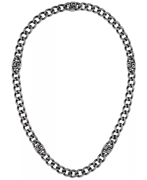 

Мужское ожерелье-цепочка Double B из нержавеющей стали с гальваническим чернением Hugo Boss, silver-tone