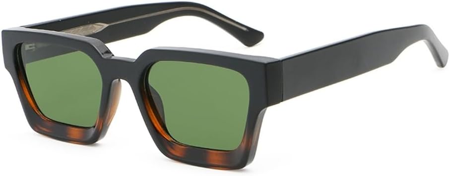 

Квадратные солнцезащитные очки из ацетата в стиле ретро для женщин с защитой от УФ-излучения UV400, летний стиль, большие солнцезащитные очки для мужчин и женщин, черные, коричневые, унисекс WNCKSQ, Black Leopard Green