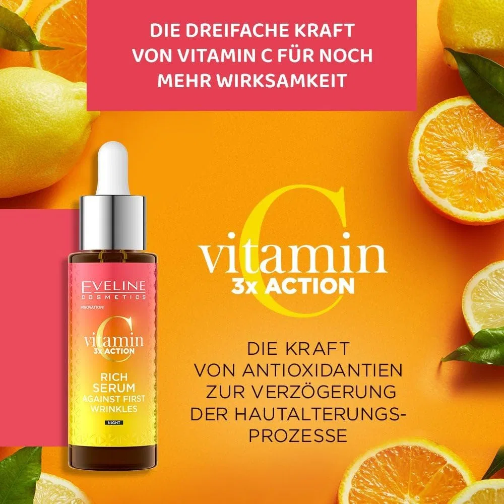 Сыворотка Eveline Cosmetics — Для лица Vitamin C 3x Action от первых морщин — фото 2