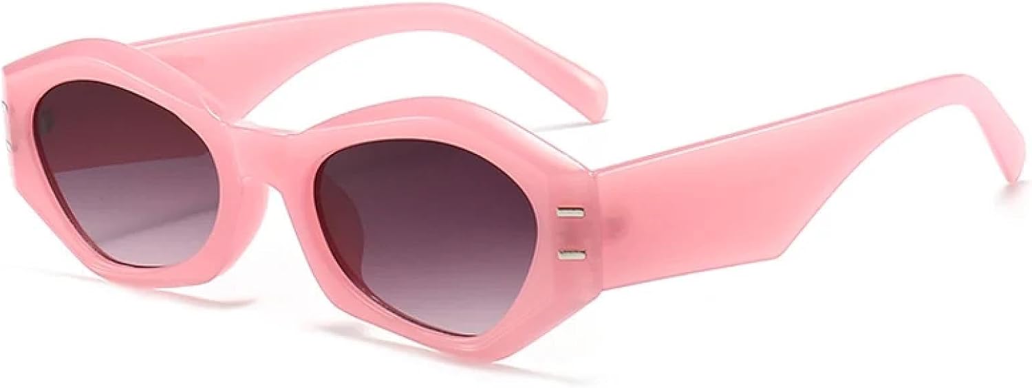 

Модные солнцезащитные очки «кошачий глаз» с неровными заклепками, для женщин и мужчин, классические, роскошные, для путешествий и вождения, с защитой от УФ-излучения UV400 TKKTLLT, Pink Gray