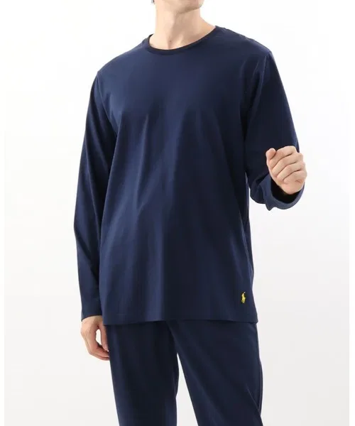 Футболка с длинным рукавом Polo Ralph Lauren из органического хлопка, тёмно-синяя