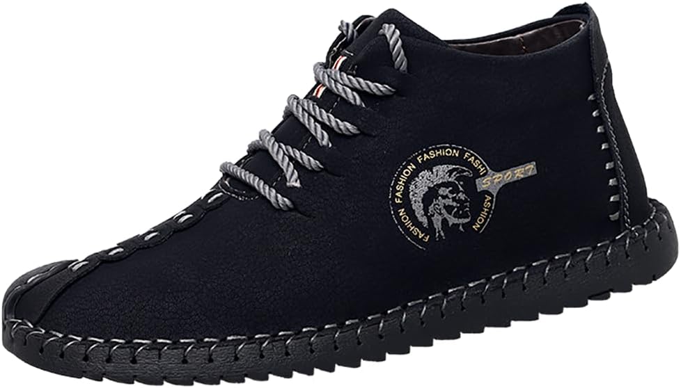 

Мужские теплые челси-чукка ботинки из кожи и замши с флисом, повседневные легкие зимние ботинки на шнуровке и слипере Asifn, черный