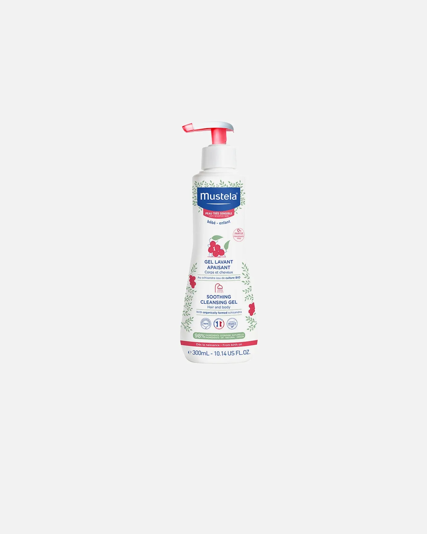 Гель для душа для младенцев, гель для купания малыша и ребенка Mustela, 300 мл