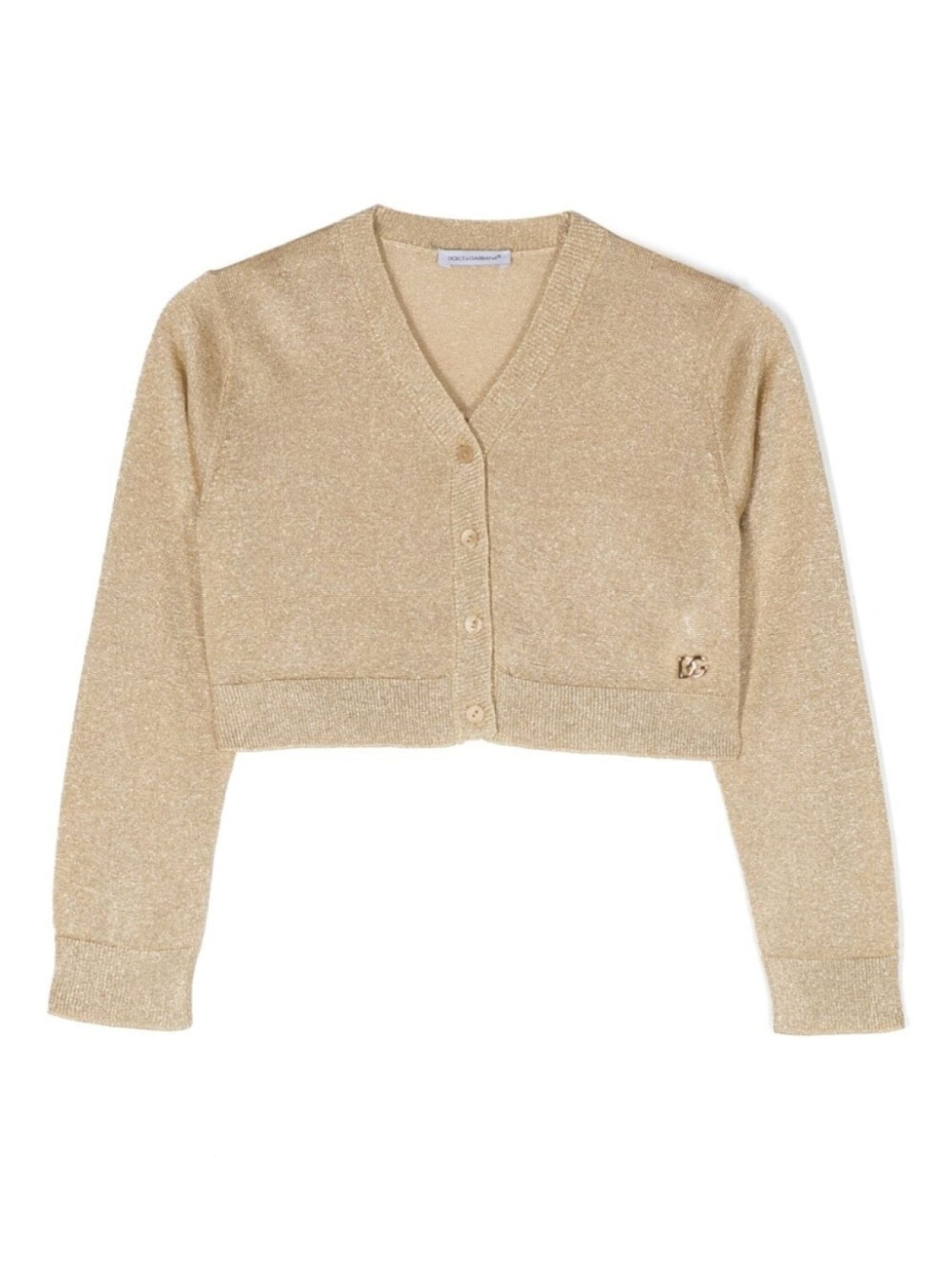 

Кардиган Dolce & Gabbana Kids с блестками и V-образным вырезом, золотой