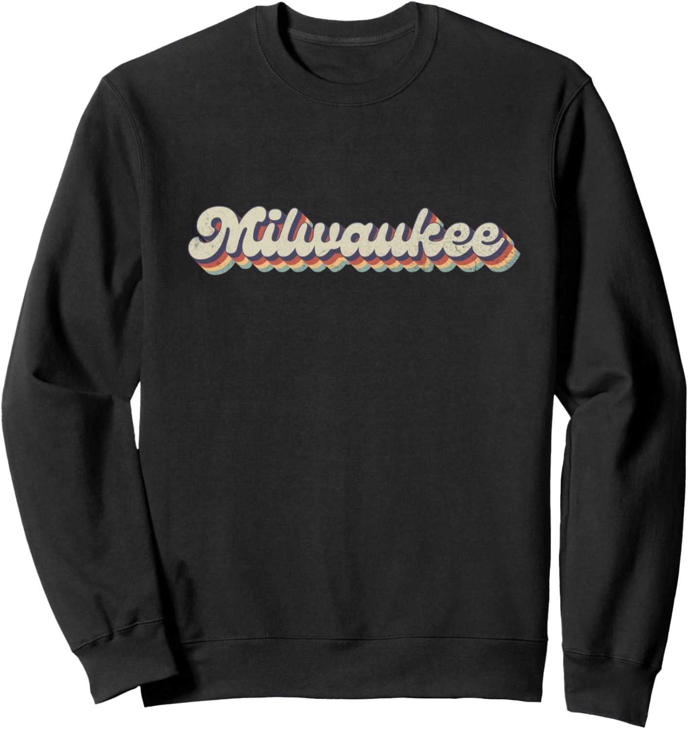 

Винтажная толстовка с символикой Милуоки, город США, 70-80-е годы Retro Hippie 70S Us Milwaukee Gift For Men & Women, черный