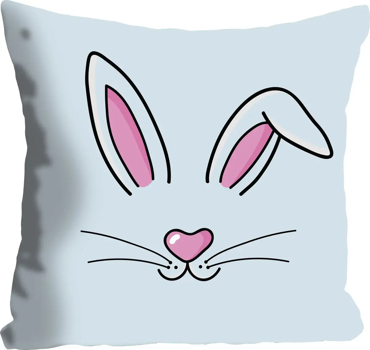 

Королевская декоративная подушка "Шила", с длинными кроличьими ушками, чехол без наполнения, 1 шт Queence 40х40 см, цвет babyblau/pink + bedruckt
