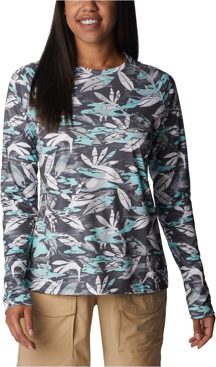 

Футболка Columbia Super Tidal Tee Long Sleeve Shirt, цвет City Grey Shorebreak