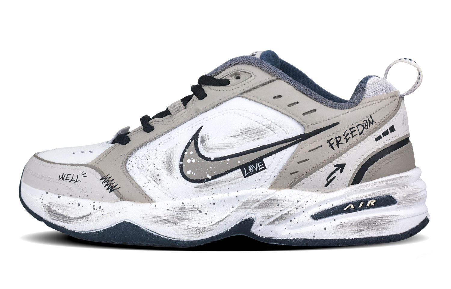 

Air Monarch 4 arrow indicator стойкие к истиранию увеличивающие рост низкие массивные кроссовки unisex коричневый Nike, белый