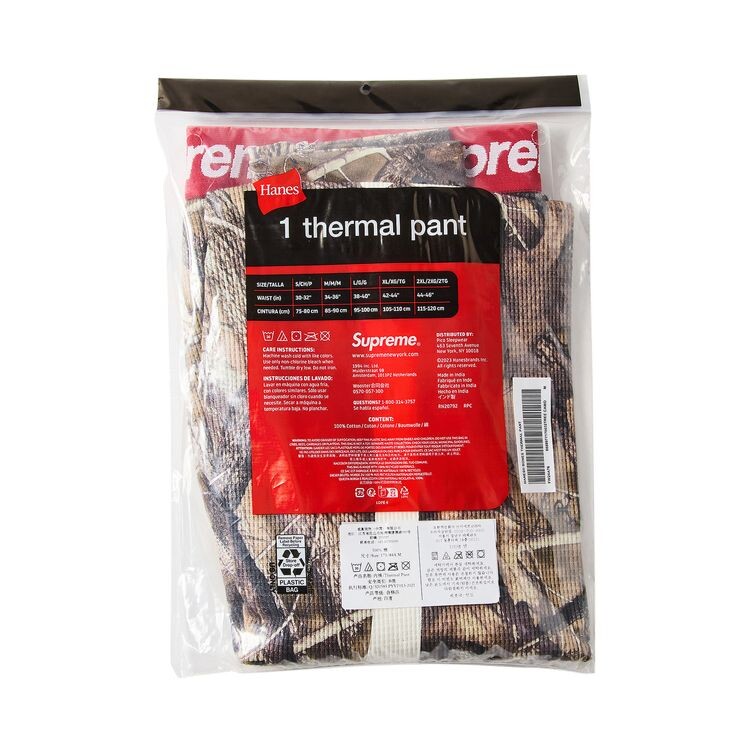 Брюки Supreme x Hanes Bones Thermal Pant (1 Pack) TrueTimber HTC Fall Camo, разноцветный — фото 2