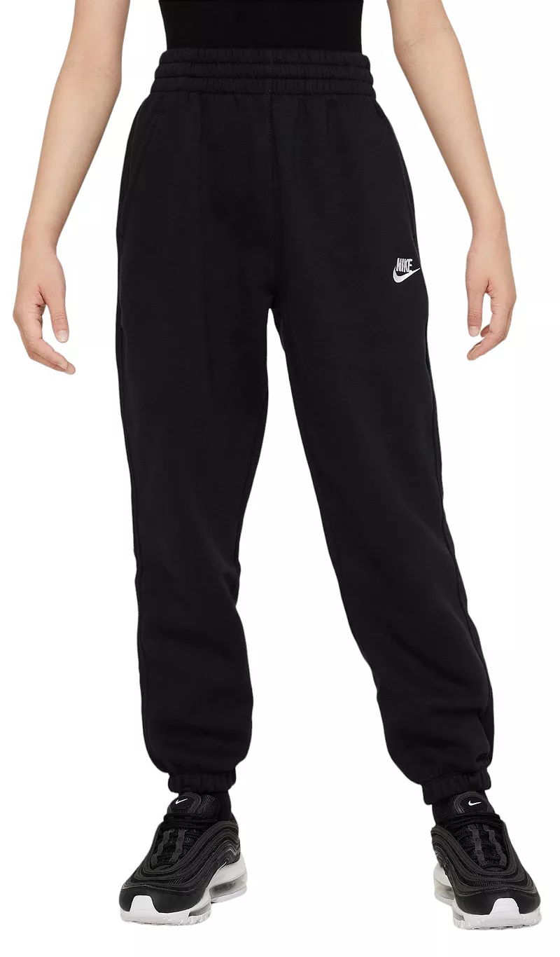 

Большие флисовые джоггеры Nike для девочек Sportswear Club, черный
