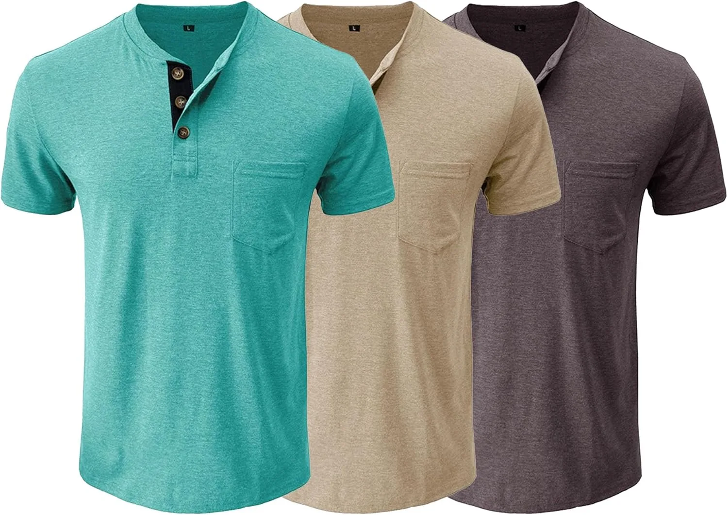 

Футболка-хенли Button Slim Fit для мужчин QOAAIE