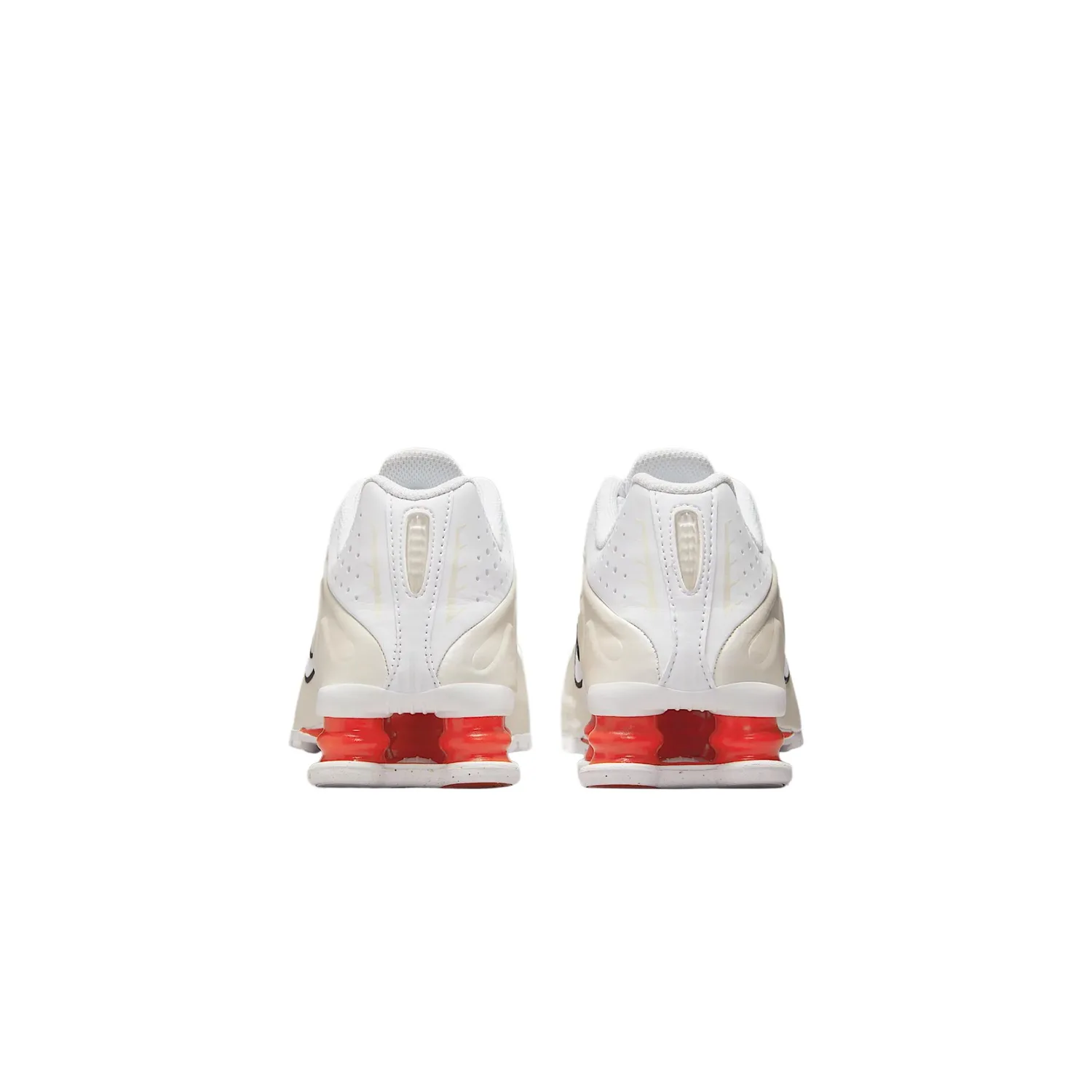 Nike Shox R4 детские тренировочные кроссовки White/Phantom Gray White/Passionate Red Unisex — фото 4