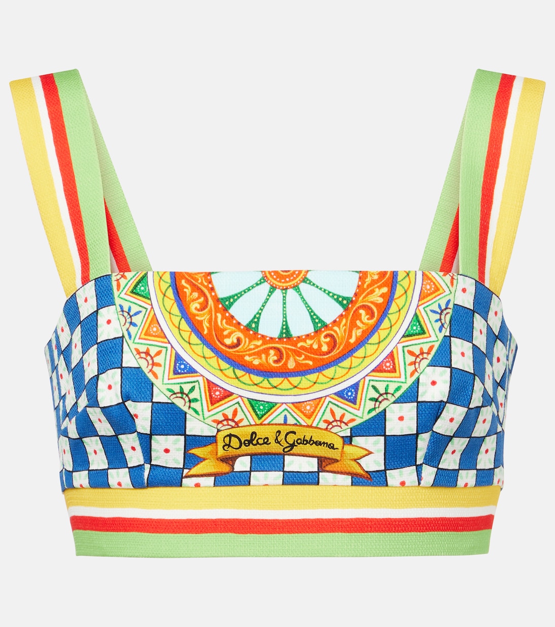 

Хлопковый топ-кроп Dolce&Gabbana, разноцветный