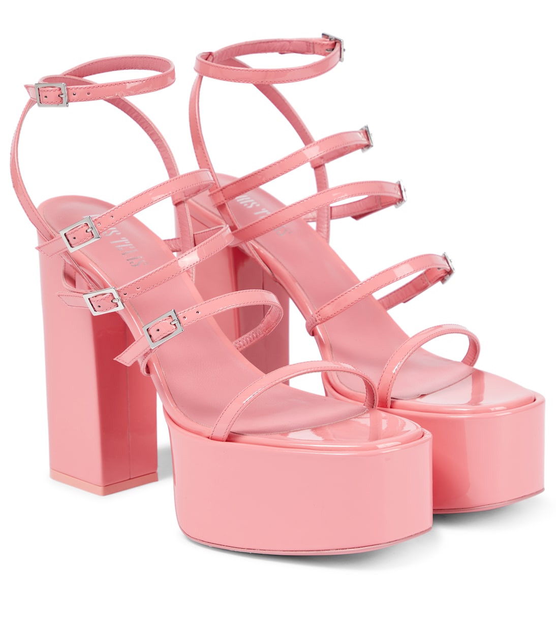 Кожаные сандалии на платформе Jessica 130 Paris Texas, Flamingo