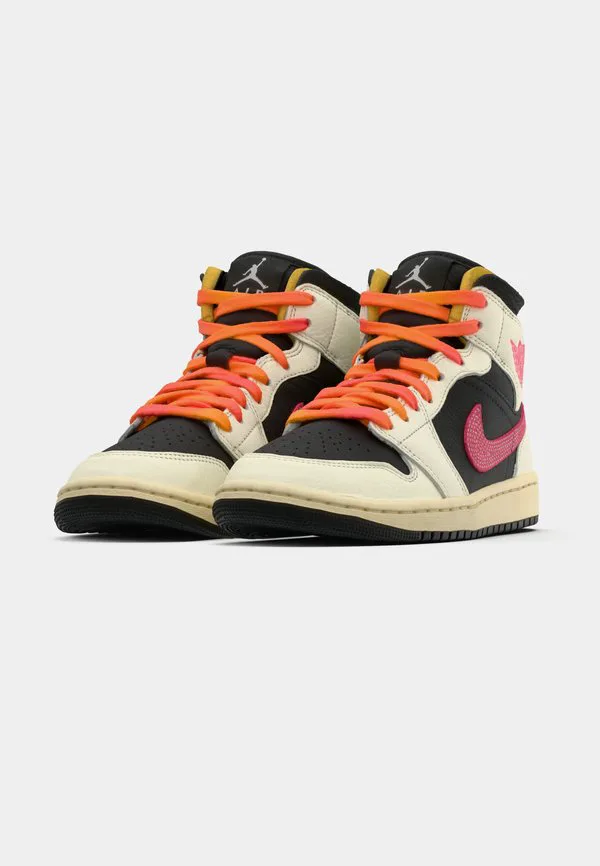 Кроссовки air jordan 1 mid se hightop Jordan, Pale Ivory/Racer Pink/Black/University Red — фото 3