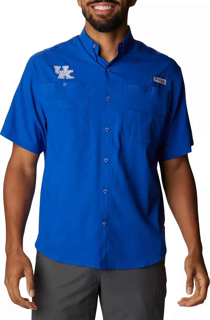 

Мужская синяя рубашка с коротким рукавом Columbia Kentucky Wildcats Tamiami