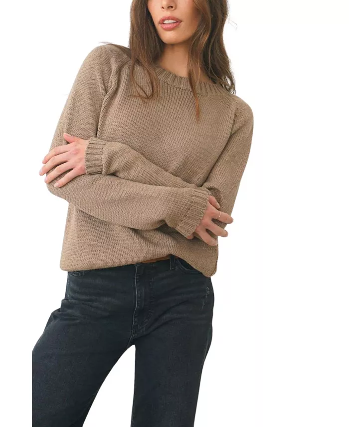 

Женский хлопковый свитер Sloane с круглым вырезом в цвете мокко Paneros Clothing, красный