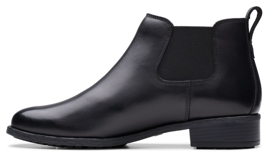 Ботинки женские челси CLARKS из гладкой кожи, черный
