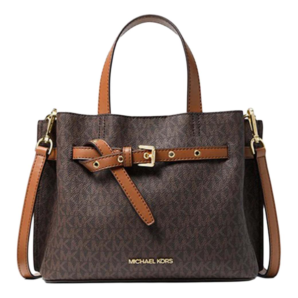 

MICHAEL KORS Эмилия Сумка через плечо из лакированного холста, кроссбоди, женская ручная в цвете желудь коричневый