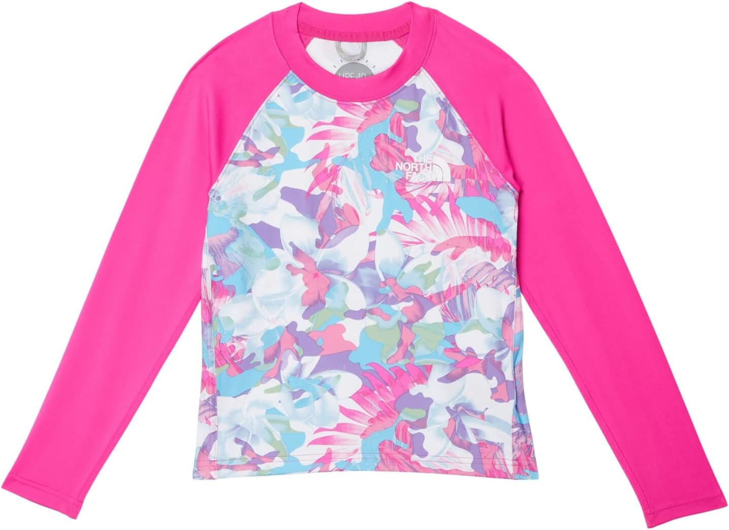 

Купальник The North Face Kids Printed Amphibious Long Sleeve Sun Tee, цвет Linaria Pink Youth Tropical Camo Print