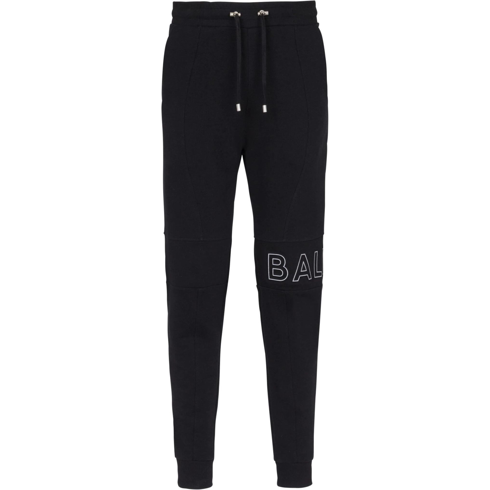 

Спортивные брюки с завязками и детальным логотипом BALMAIN, черный
