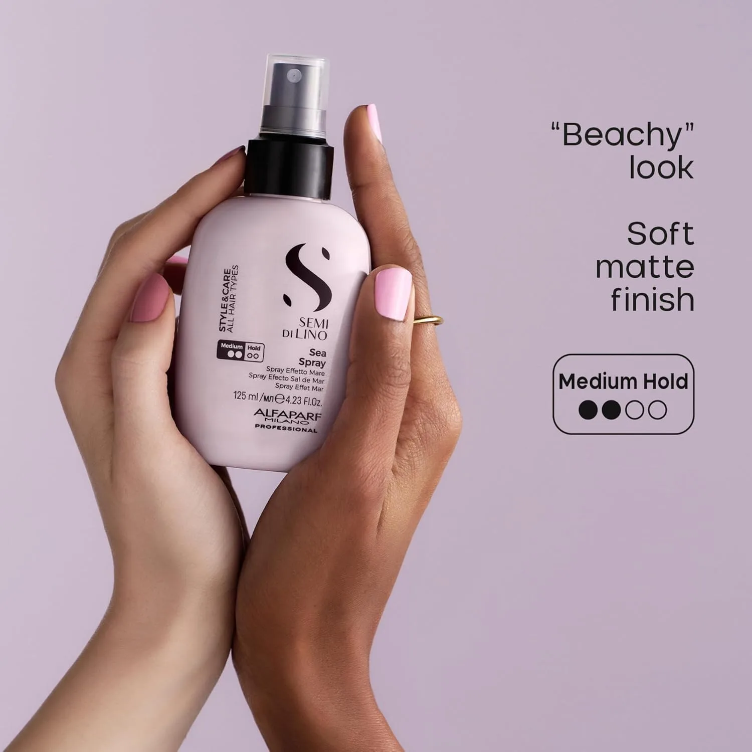 Alfaparf Milano Semi di Lino Style & Care Sea Spray - Средняя фиксация - Солевой спрей для всех типов волос - Термозащита (125 мл) — фото 3