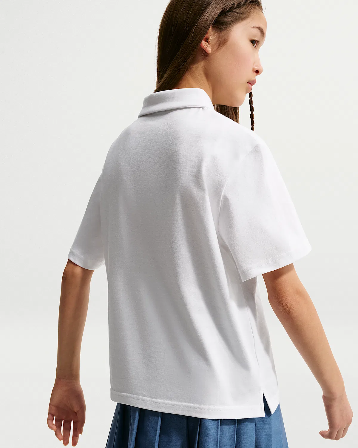 Детская трикотажная футболка-поло Nike Sportswear Club, White/Black — фото 4