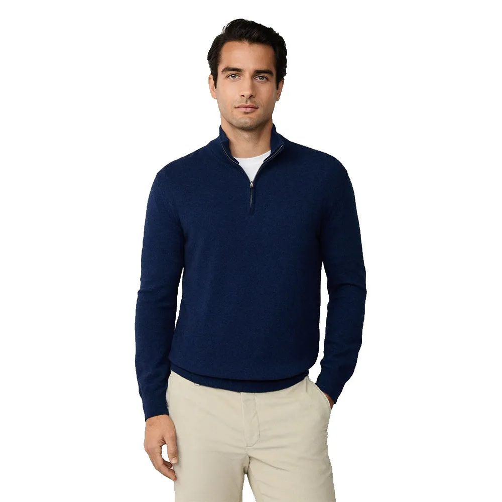 

Свитер Hackett Merino Cash Mix half zip, синий