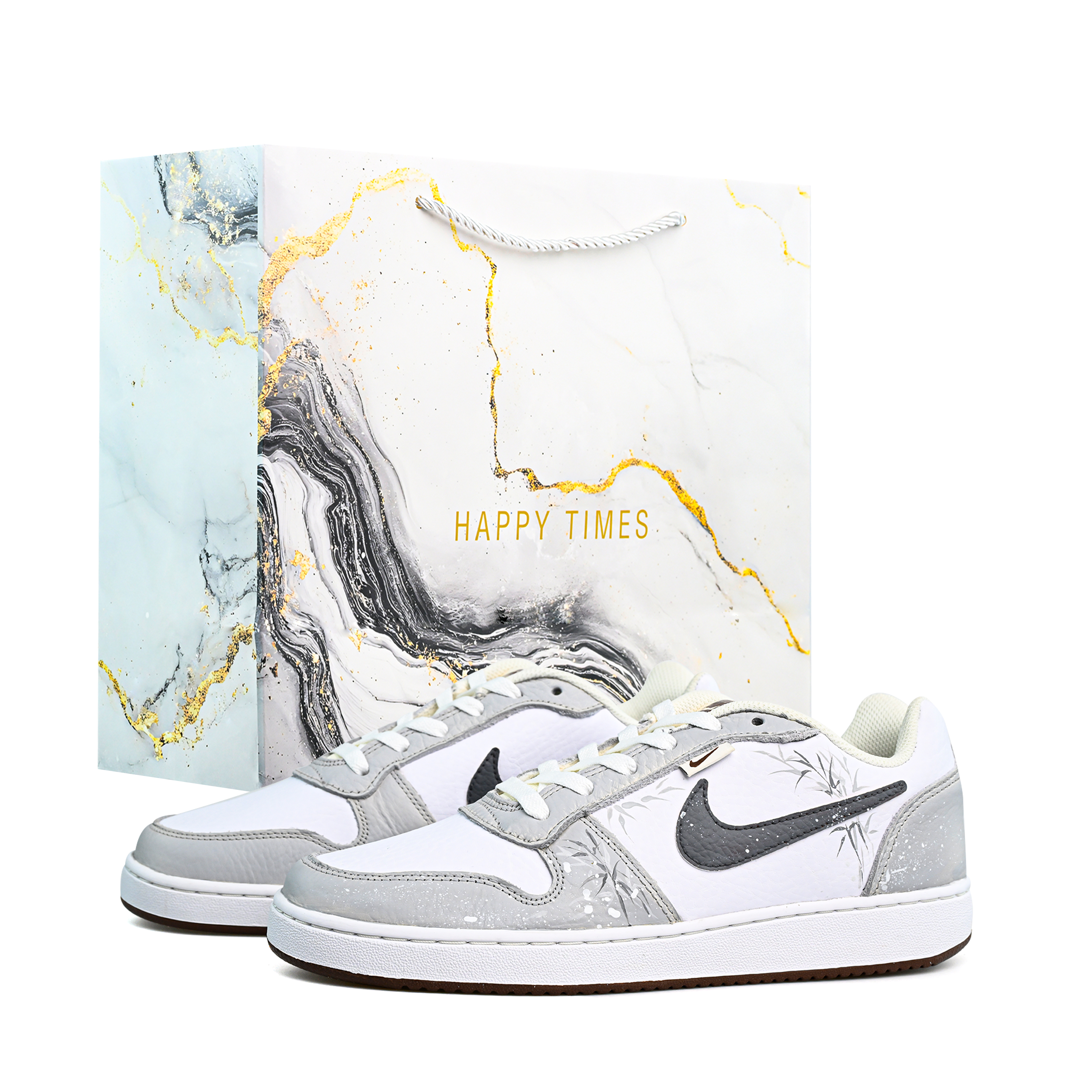 

Nike EBERNON Абразивостойкие, легкие и дышащие низкие кроссовки для скейтбординга мужские серо-белые