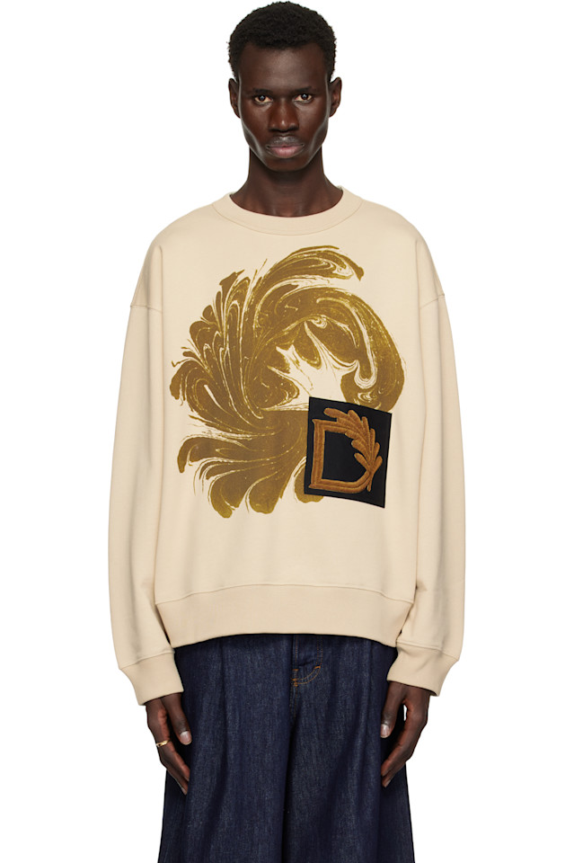 

Свитшот с аппликацией Dries Van Noten, бежевый