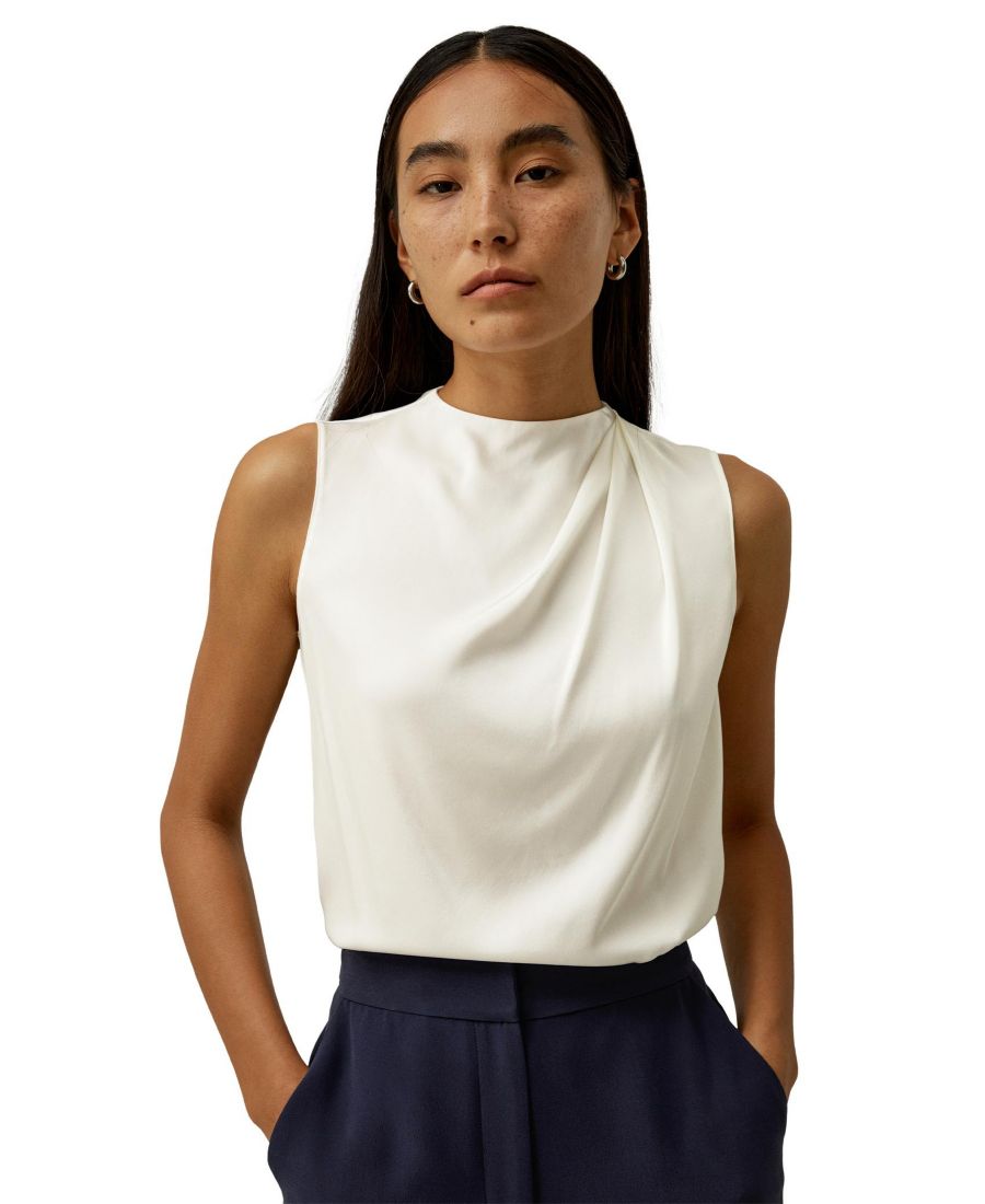 

Женский минималистичный шелковый топ без рукавов LILYSILK, White