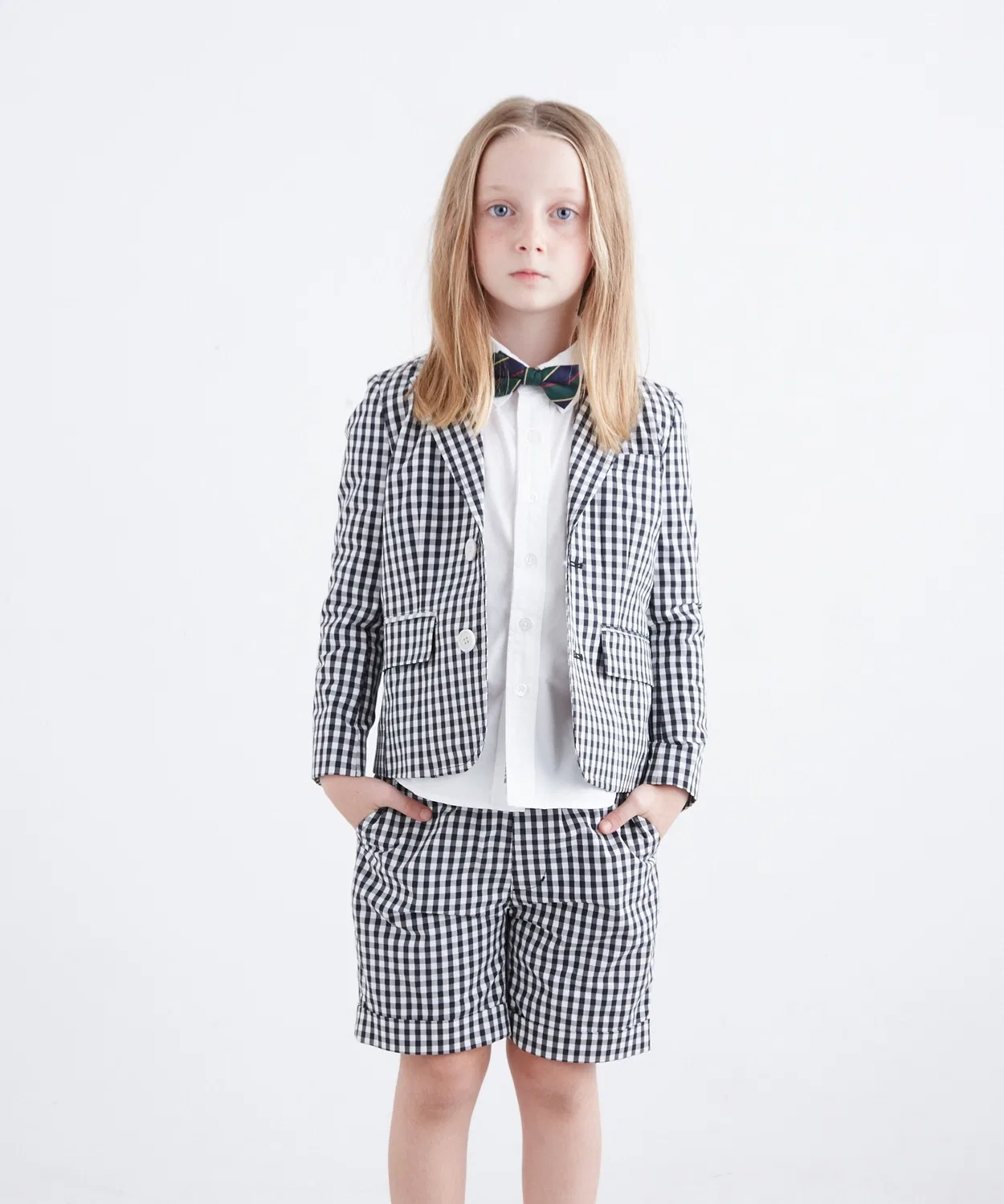 Костюм двойка Smoothy Gingham check set up из хлопка, чёрный — фото 4