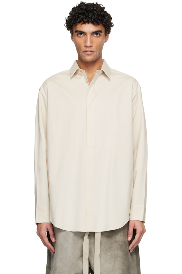 

Fear Of God Бежевая хлопково-шерстяная классическая рубашка Оксфорд