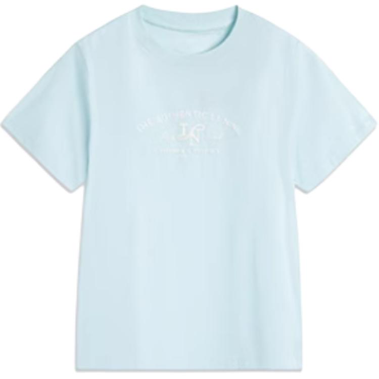 

LINING Футболка Regular Sports Trend Series женская светло-голубой, Синий, LINING Футболка Regular Sports Trend Series женская светло-голубой