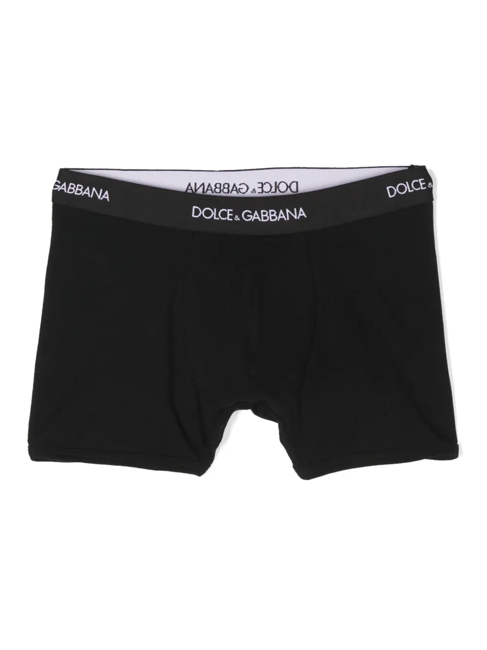 Комплект из двух боксеров с логотипом Dolce & Gabbana Kids, черный — фото 2
