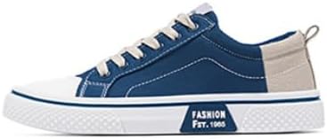 

Мужские дышащие кроссовки из канваса, низкие туфли на шнуровке для скейтбординга, однотонные повседневные обувь, подходящая для всех сезонов и любых случаев Huayorong, синий