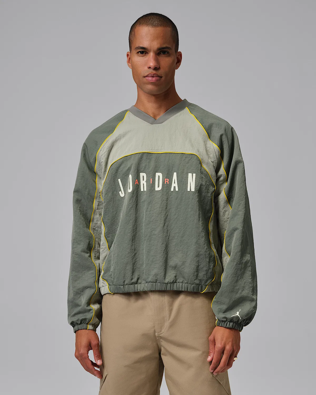 Мужская длинная футболка с длинным рукавом Jordan Flight, Vintage Lichen/Spruce Fog/Bright Citron/Sail