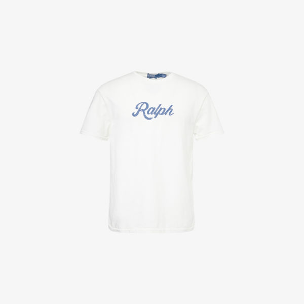 

Футболка из хлопкового джерси с принтом и круглым вырезом Polo Ralph Lauren, цвет nevis