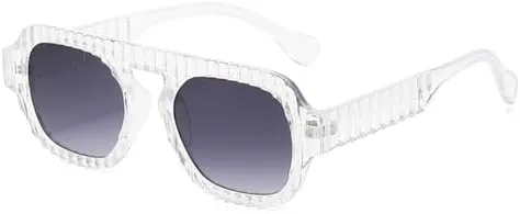 

Солнцезащитные очки с градиентным переходом цвета (2027) для женщин, защита от УФ-излучения UV400, двухцветные, солнцезащитные очки для мужчин MTZJH, Transparent Gray