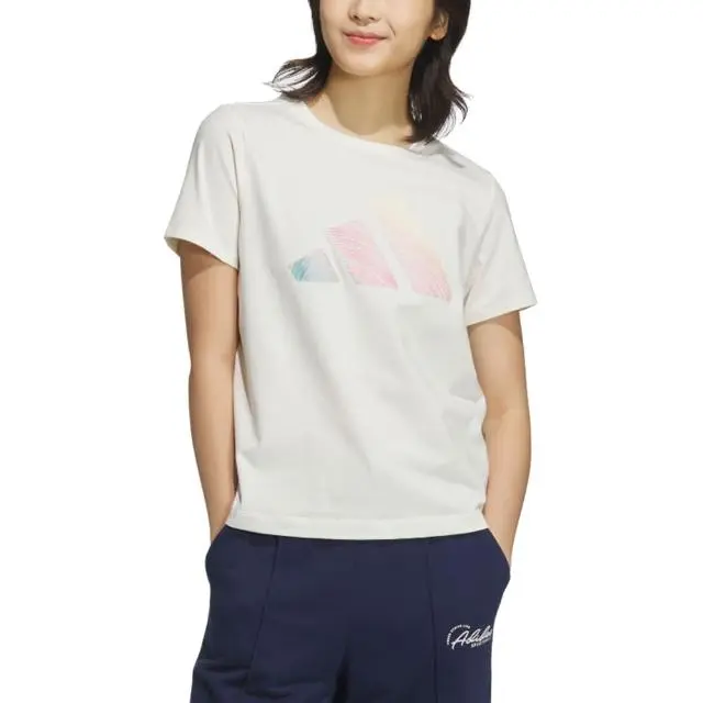 Футболка adidas Logo Short Sleeves T-Shirt 'White', белый — фото 2