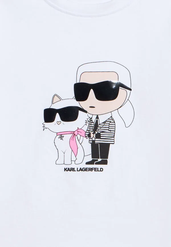 Футболка с принтом Karl Lagerfeld Kids, White — фото 4