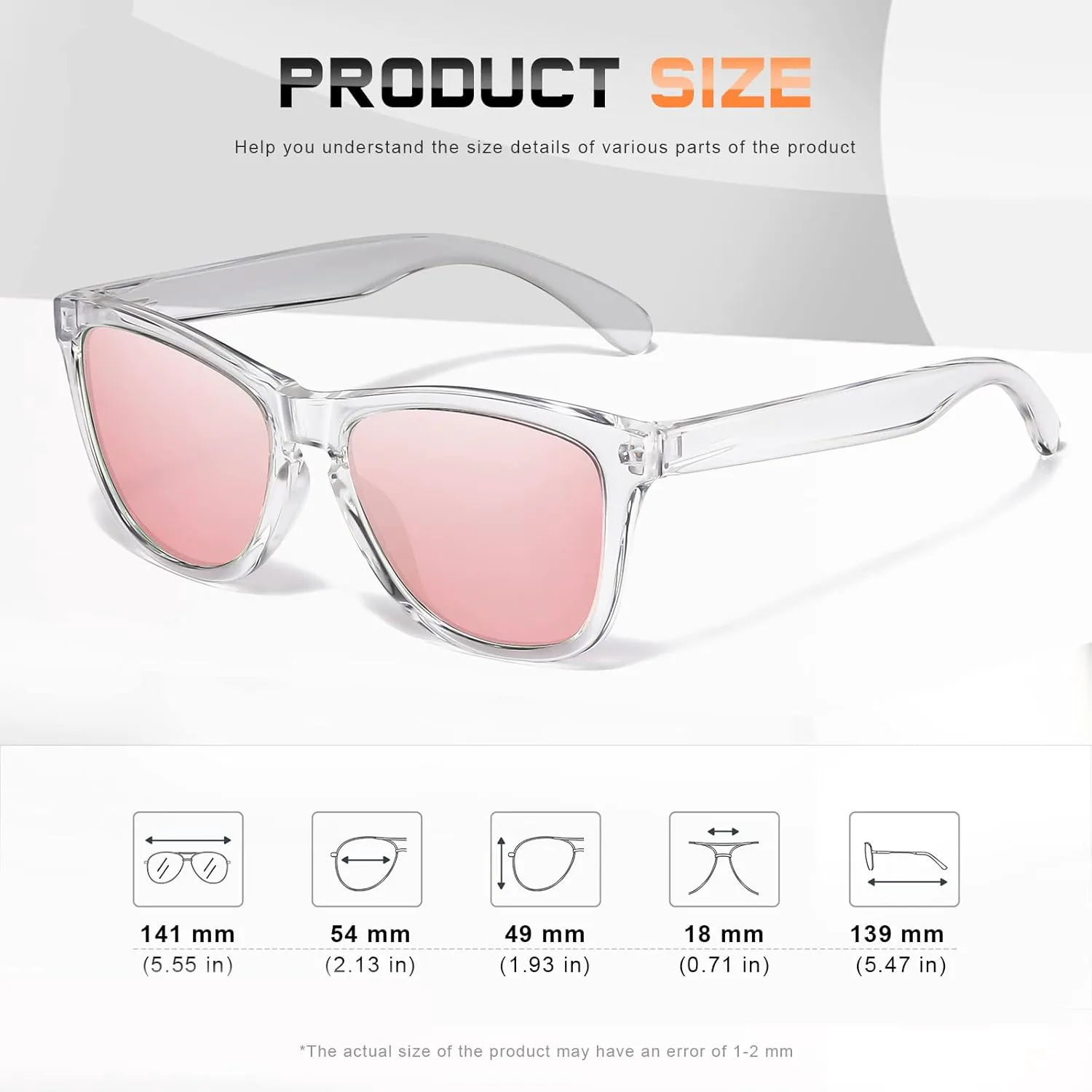 

Солнцезащитные очки DANAMY для женщин, поляризованные, модные, дизайнерские, с зеркальными линзами и защитой от УФ-излучения UV400, C-gradient Pink Frame / Pink Lens